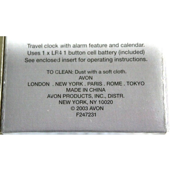 Vintage Avon Prospect Perfect Timing Travel Clock Alarm Calendar Button Cell New - Picture 4 of 5